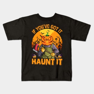 Halloween Scary Evil Pumpkin Haunt It Kids T-Shirt